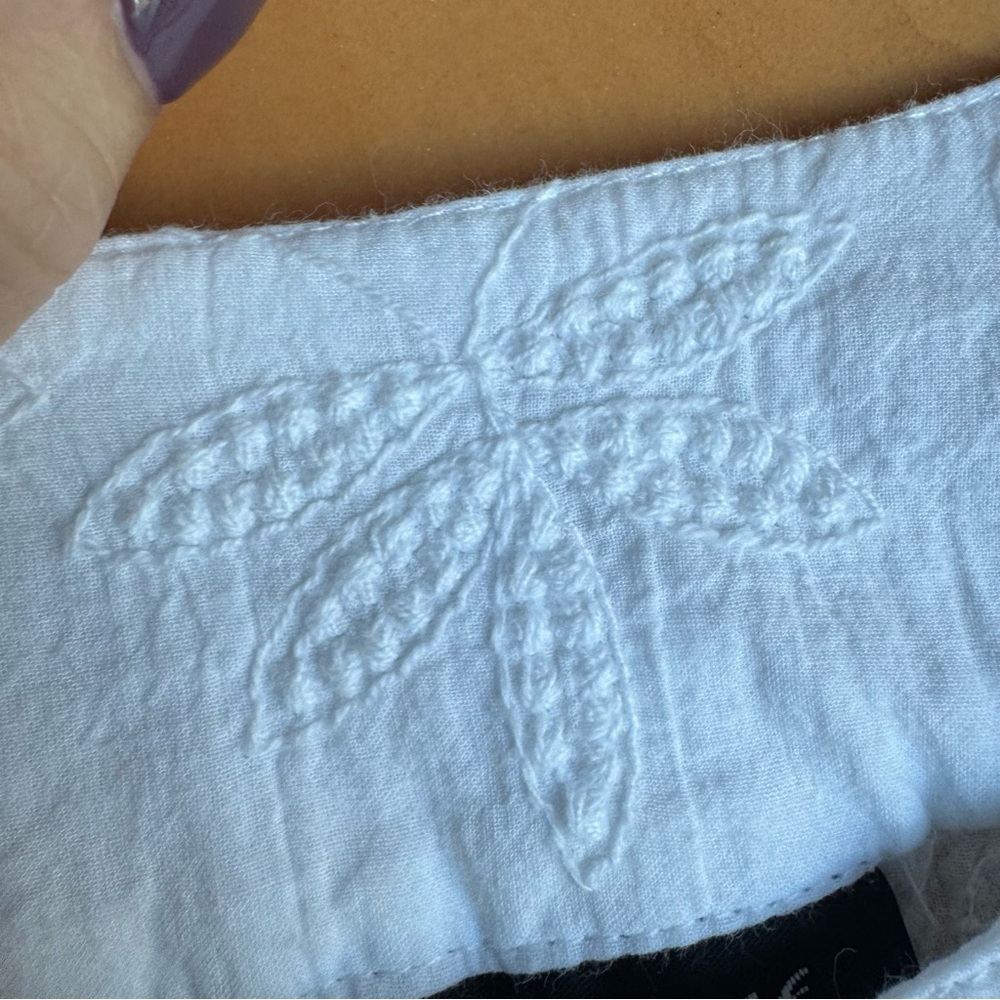 Painted Pony White Embroidered Linen Blend Jacket - Picture 6 of 7